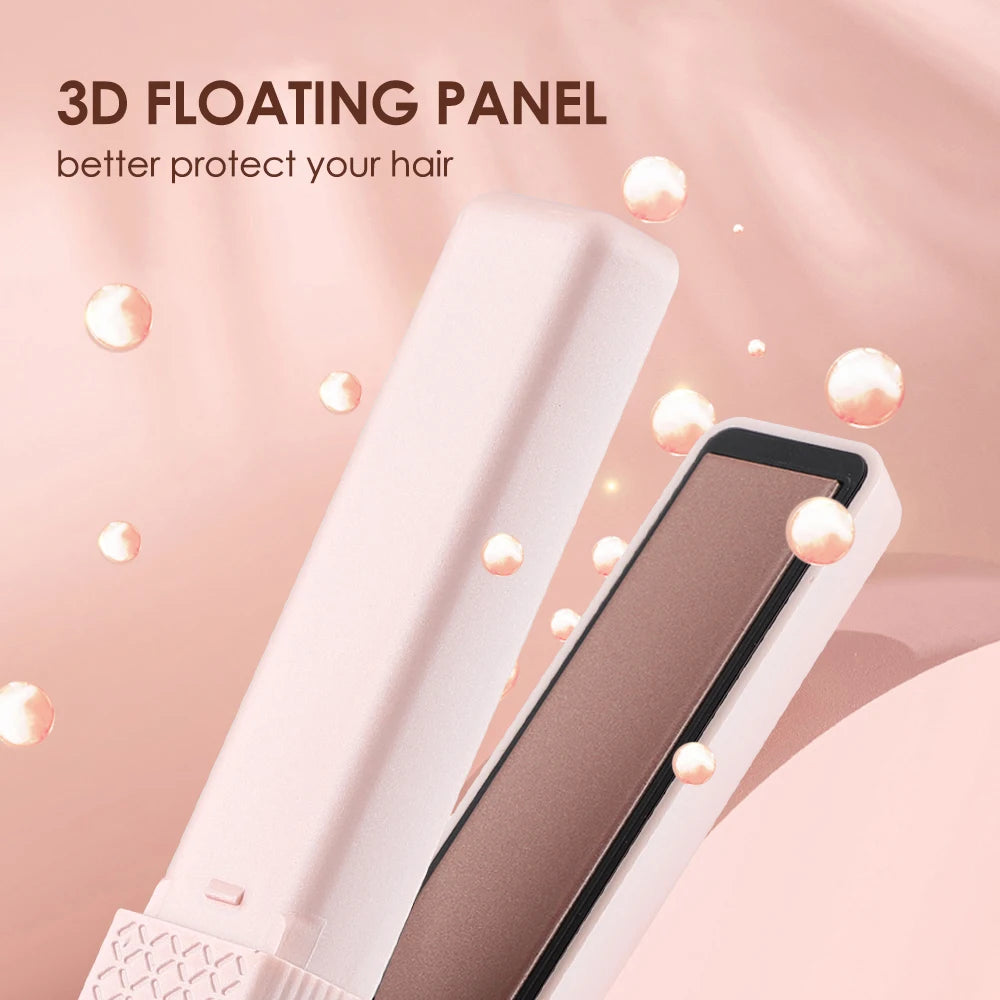 Mini Wireless Matte Pink Hair Straightener